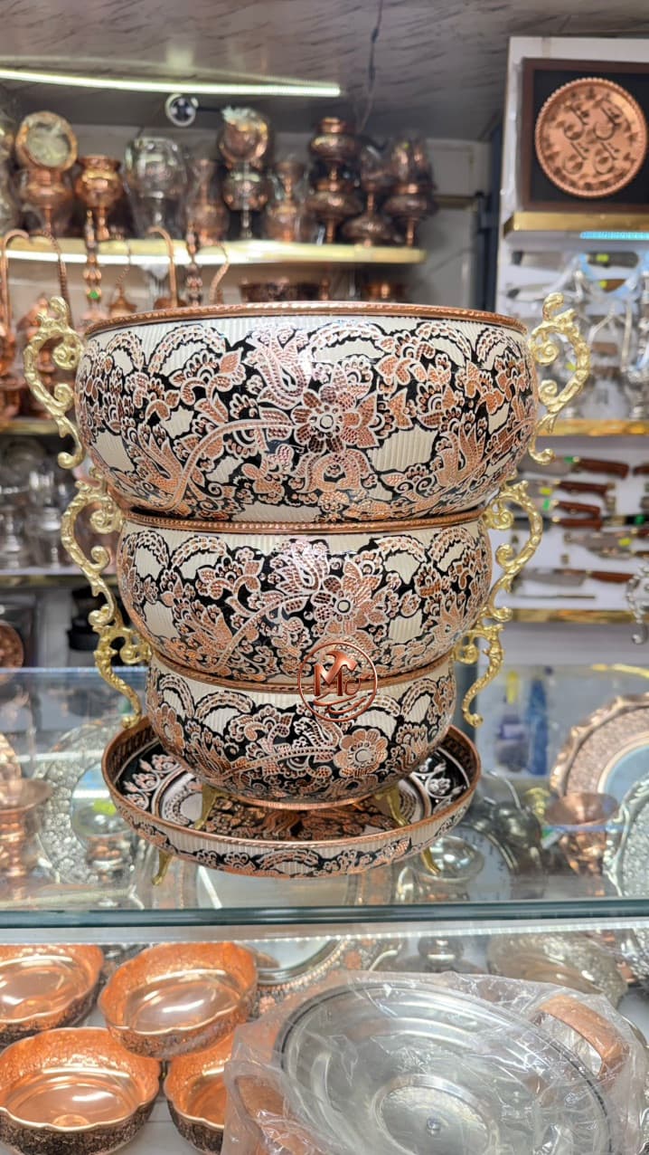 ست پذیرایی مسی نقره کوب بزرگ