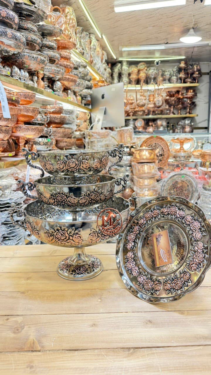 ست پذیرایی مسی رز سلطنتی الماس دسته دار