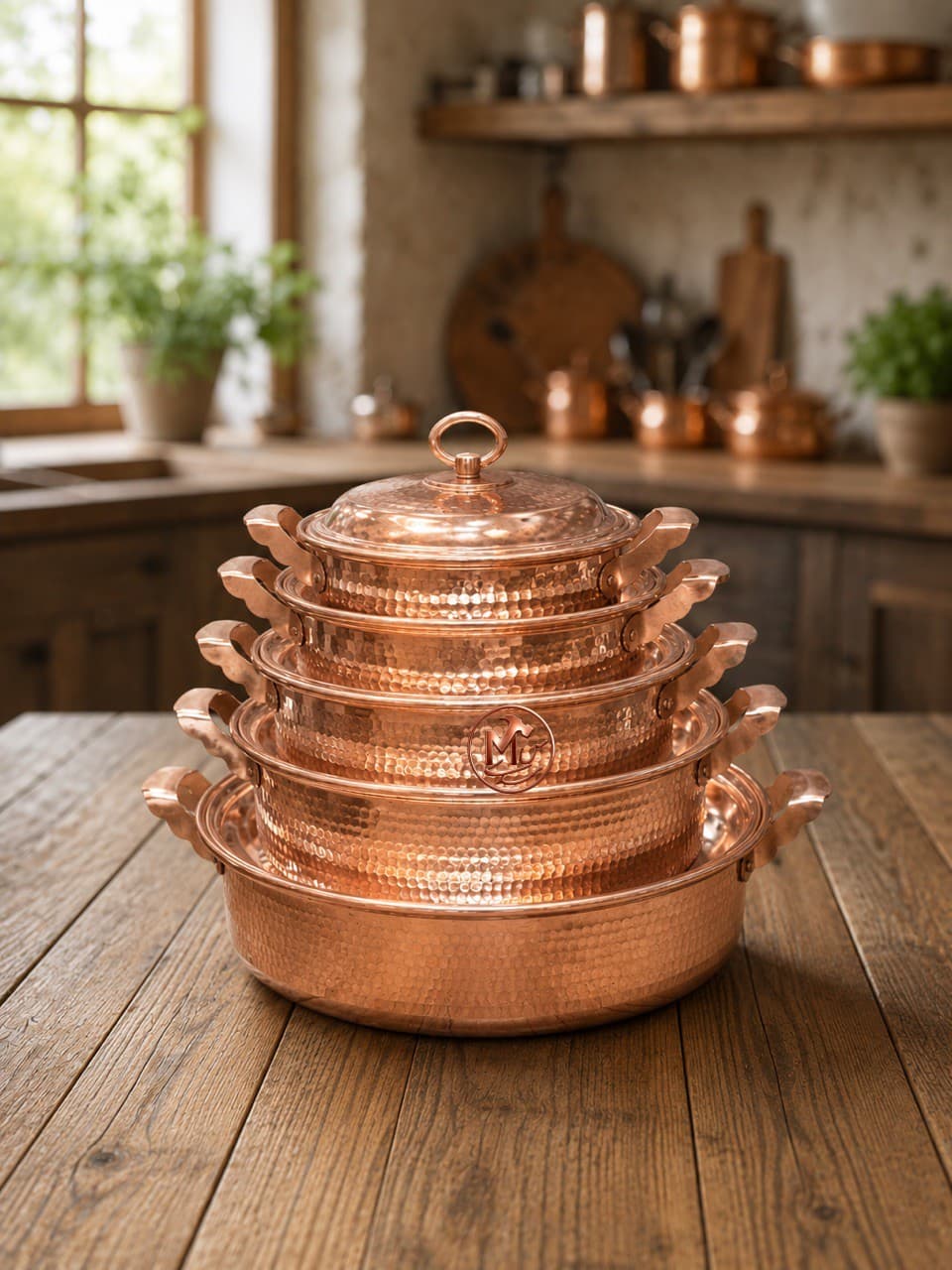 ماهی تابه درب دار مسی چکشی زنجان