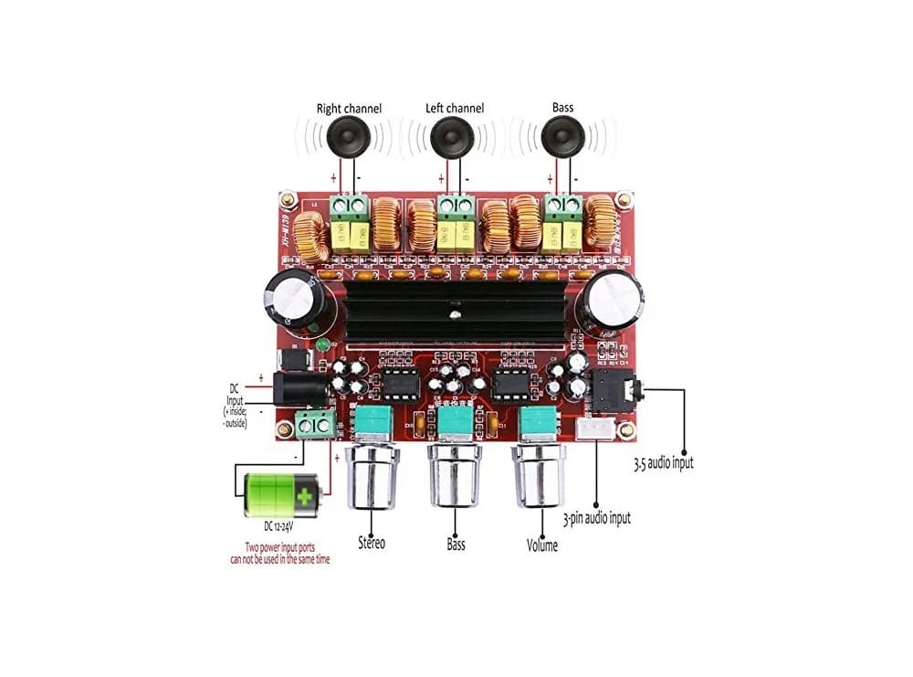 برد آمپلی فایر حرفه ای 2x50W+100W XH-M139 — تصویر ۹