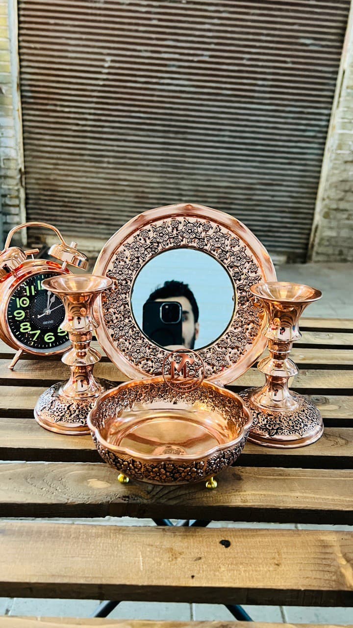 اینه شعمدان مسی گلبرگ