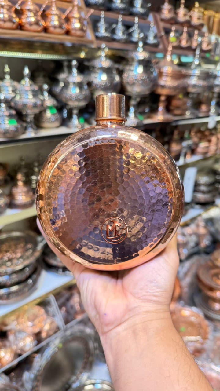 قمقمه مسی چکشی بزرگ — تصویر ۸