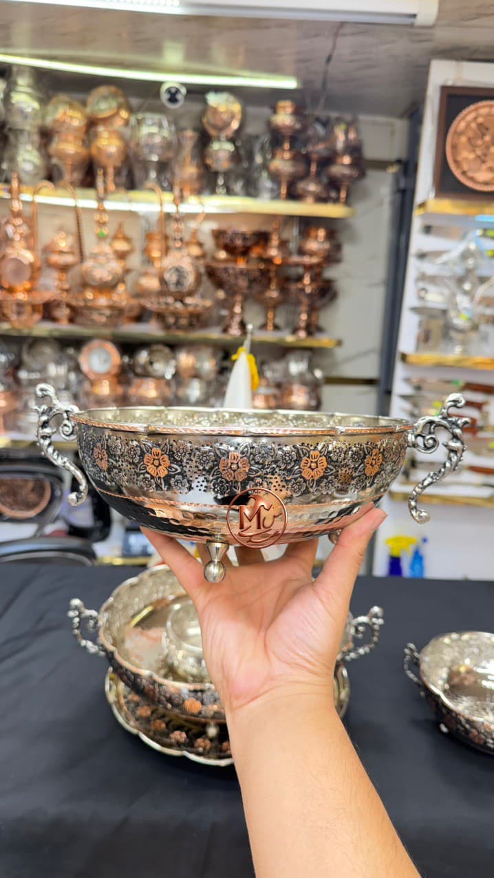 ست مسی الماس تراش ۳ پایه گلبرگی — تصویر ۱۰