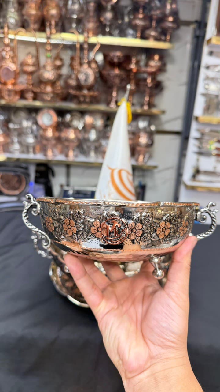 ست مسی الماس تراش ۳ پایه گلبرگی — تصویر ۹