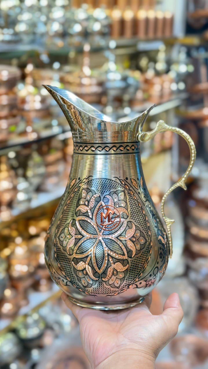 پارچ مسی کروم اردکی الماس تراش