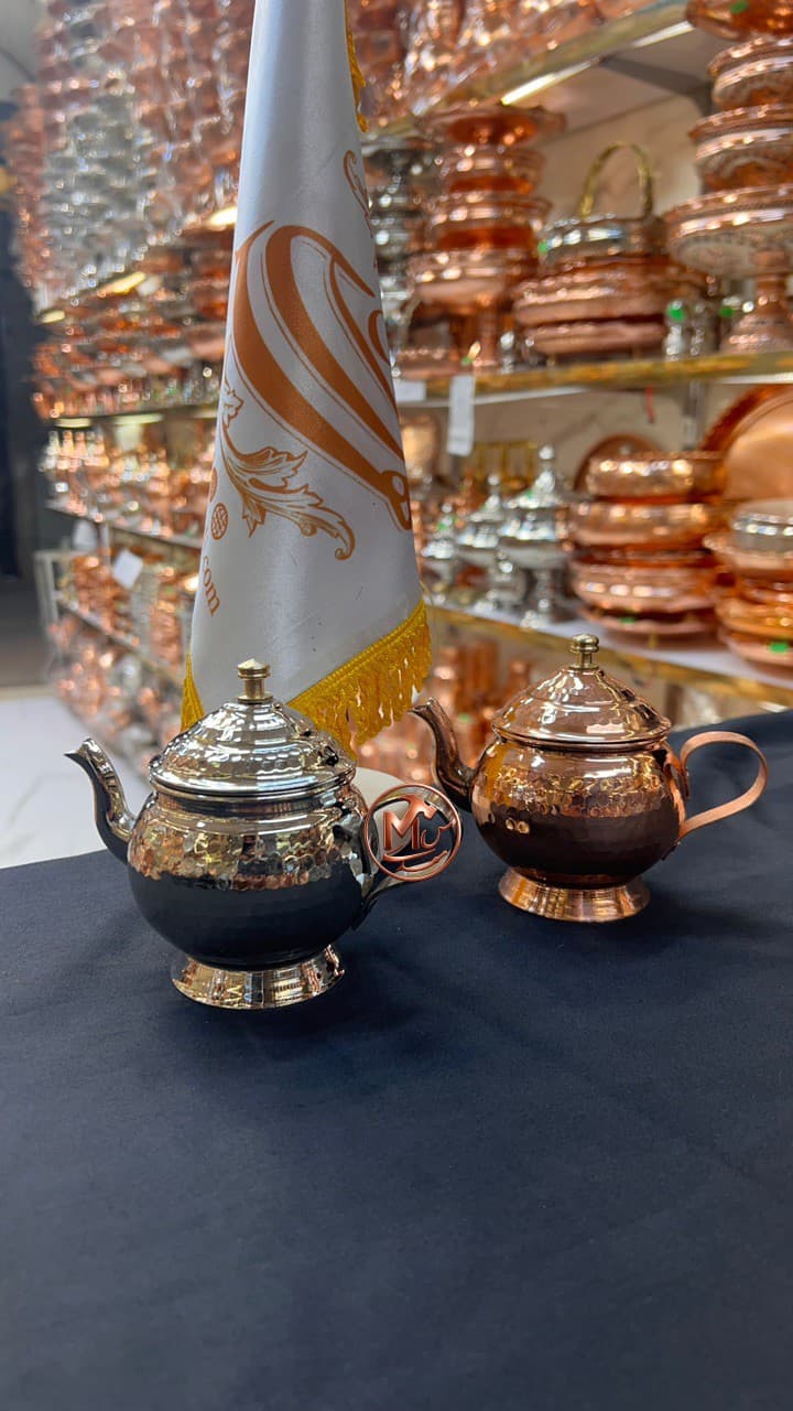قوری زعفران مسی چکشی