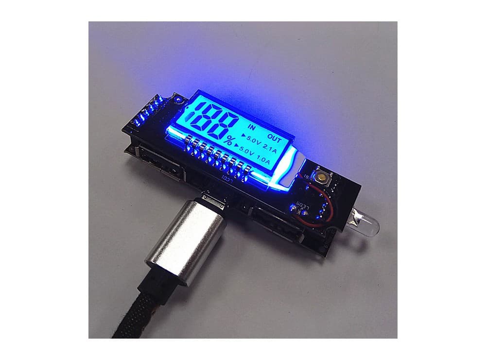 ماژول ساخت پاوربانک Fast Charge دارای نمایشگر و دو خروجی 5V 1A , 2.1A USB — تصویر ۳