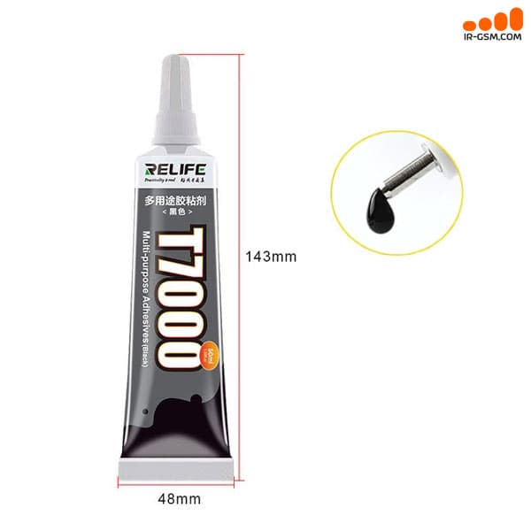 چسب مایع مشکی فریم و ال سی دی RELIFE T7000 50ML