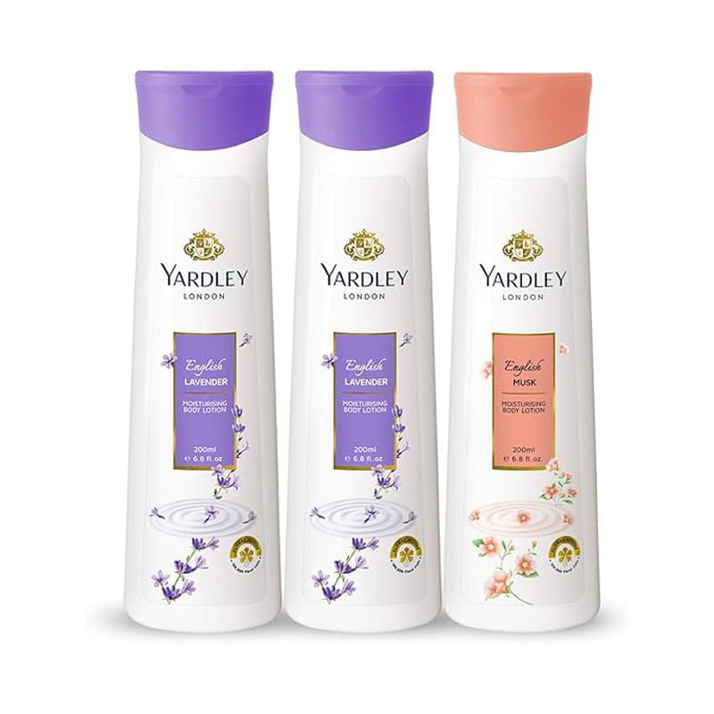 لوسیون بدن یاردلی لندن Yardley London – پک ۳ عددی لاکچری (2× English Lavender + 1× English Musk)