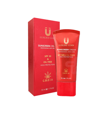 کرم ضد آفتاب spf 50 لاکچری کوین 50 میلی لیترluxury coin بیرنگ