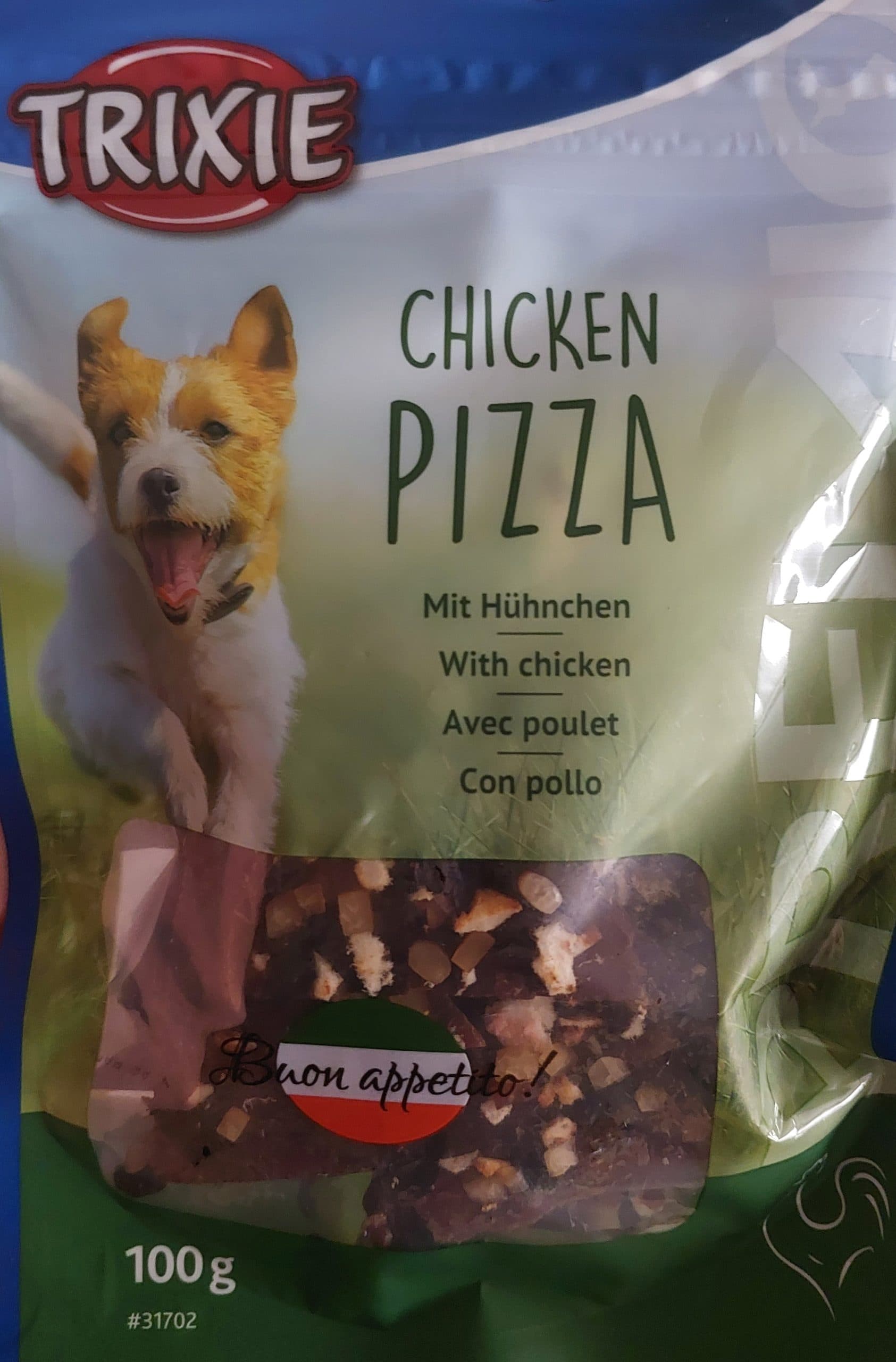 تشویقی سگ تریکسی با طعم پیتزا مرغ ۱۰۰ گرم TRIXIE chicken pizza