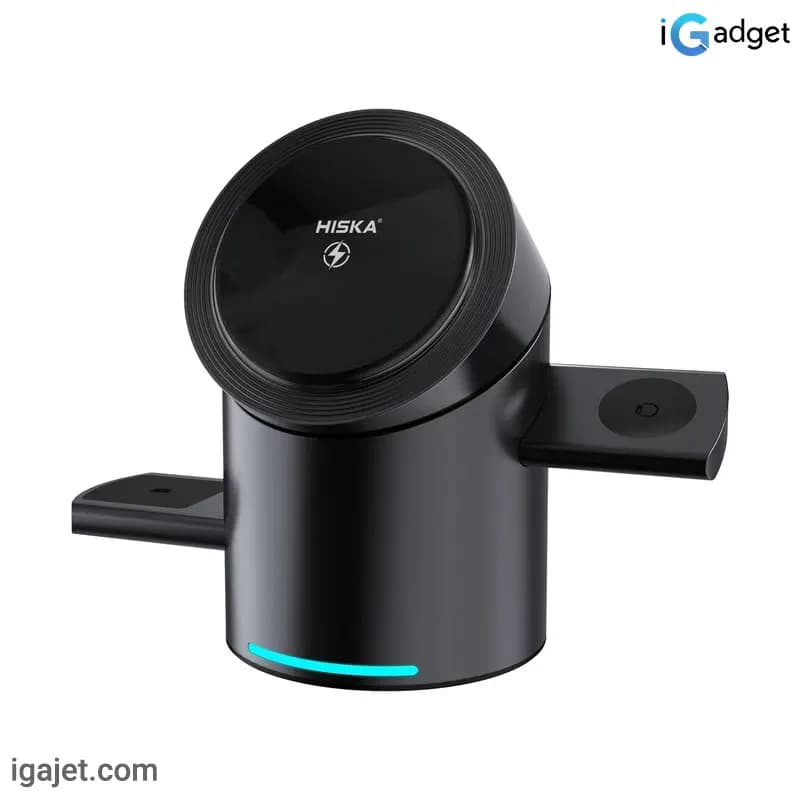شارژر بی سیم سه کاره ۱۵ وات هیسکا مدل HR-16 — تصویر ۲
