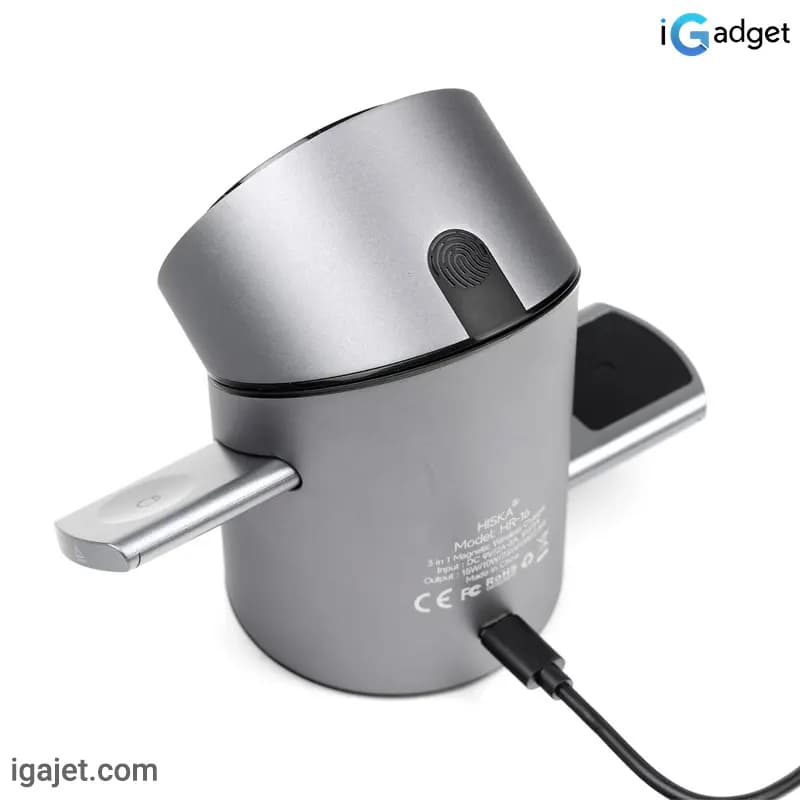 شارژر بی سیم سه کاره ۱۵ وات هیسکا مدل HR-16 — تصویر ۵