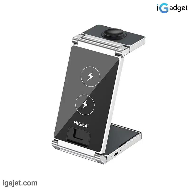 شارژر بی سیم مغناطیسی سه کاره هیسکا مدل HR-14 — تصویر ۲