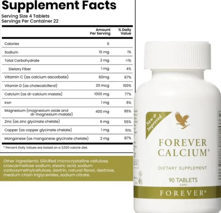 Forever Calcium؛ قرص کلسیم، منیزیم و ویتامین D فوراور — تصویر ۷