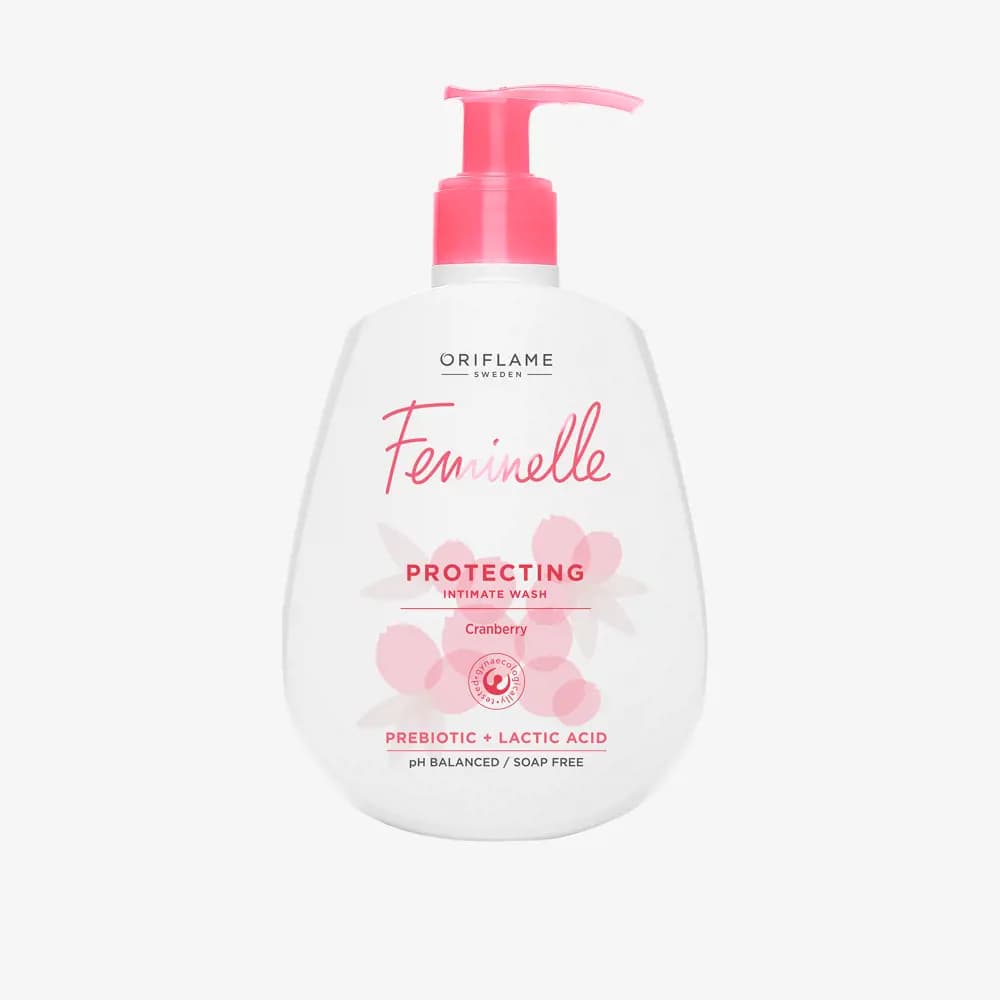 ژل شستشوی فمینله کرن‌بری قرمز اوریفلیم Feminelle Protecting Intimate Wash — تصویر ۲