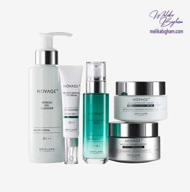 ست ضد چروک و ضد پیری رینکل نوایج پلاس اوریفلیم Novage+ Wrinkle Smooth Routine Mixed