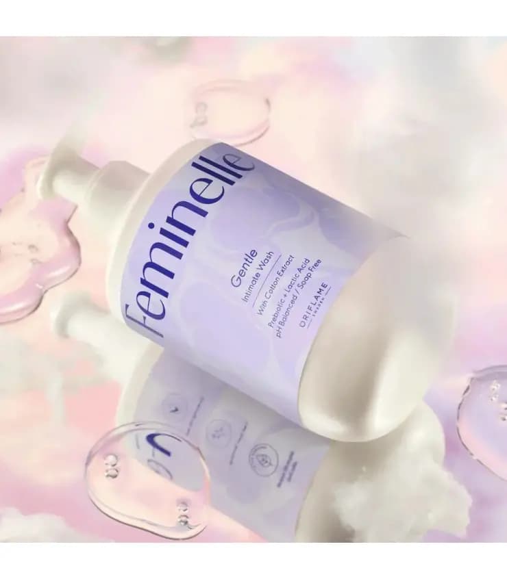 ژل شستشوی واژینال نوجوانان فمینله بنفش اوریفلیم Feminelle Teens Gentle Intimate Wash With Cotton Extract — تصویر ۵