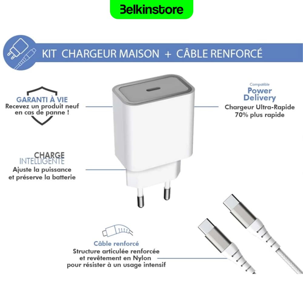 شارژر 25 واتی فورس مدل – USB-C PD همراه با کابل USB-C – مدل FPLICS25WCBLCCW — تصویر ۴
