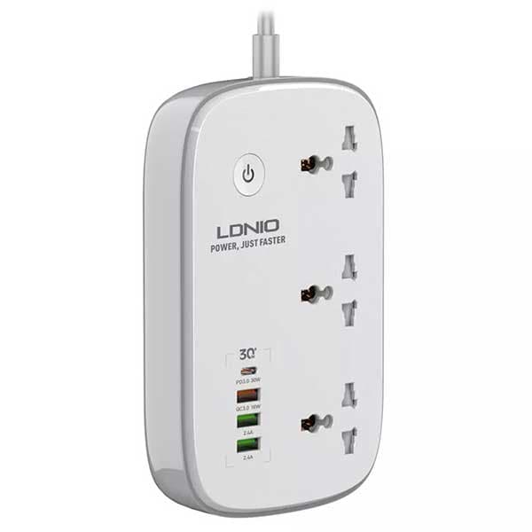 چند راهی برق و شارژر هوشمند 4 پورت الدنیو Ldnio Smart Power Strip SCW3451 — تصویر ۴