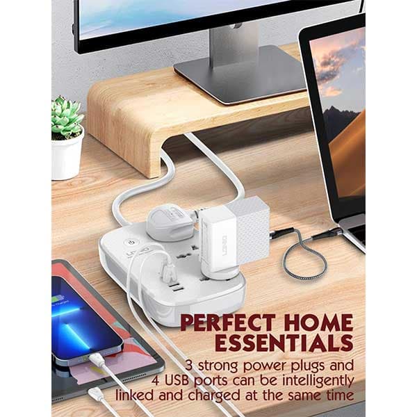 چند راهی برق و شارژر هوشمند 4 پورت الدنیو Ldnio Smart Power Strip SCW3451 — تصویر ۶