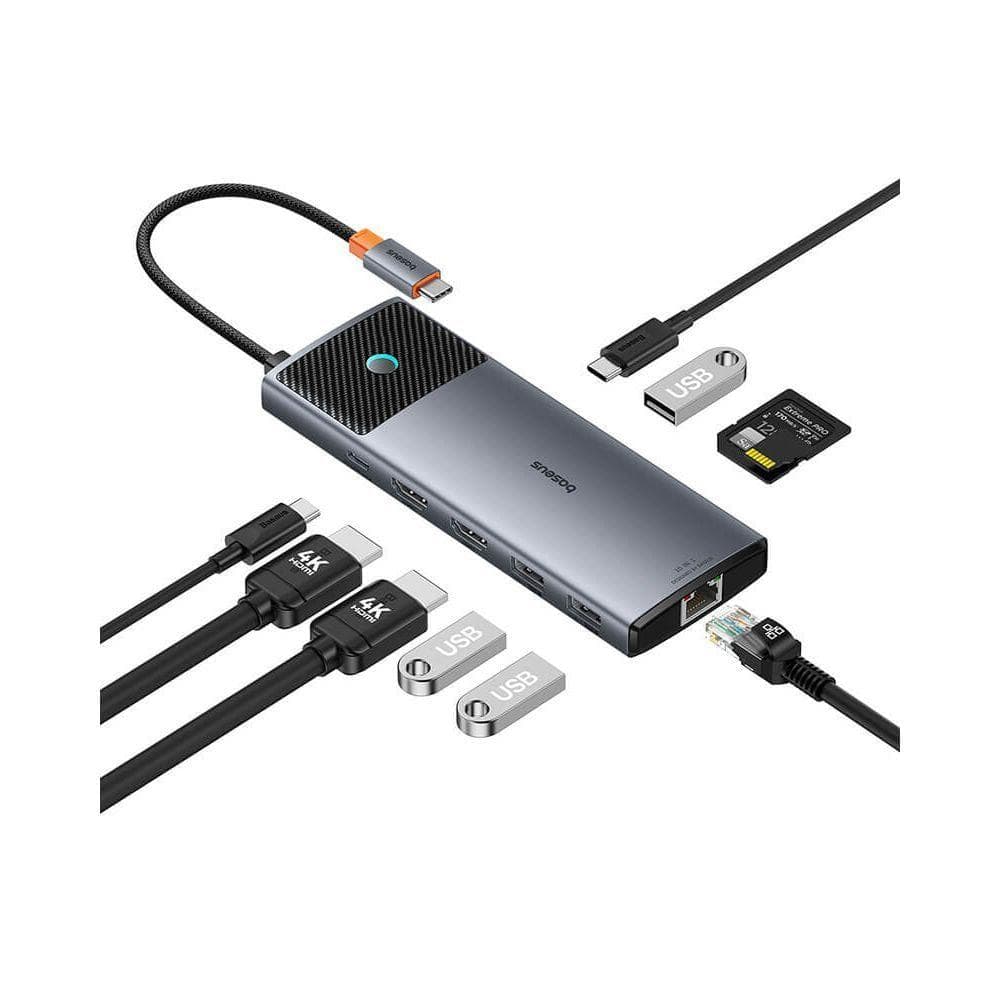 هاب تایپ سی 10 پورت بیسوس Baseus Metal Gleam Series II Hub BS-OH084 — تصویر ۱۱