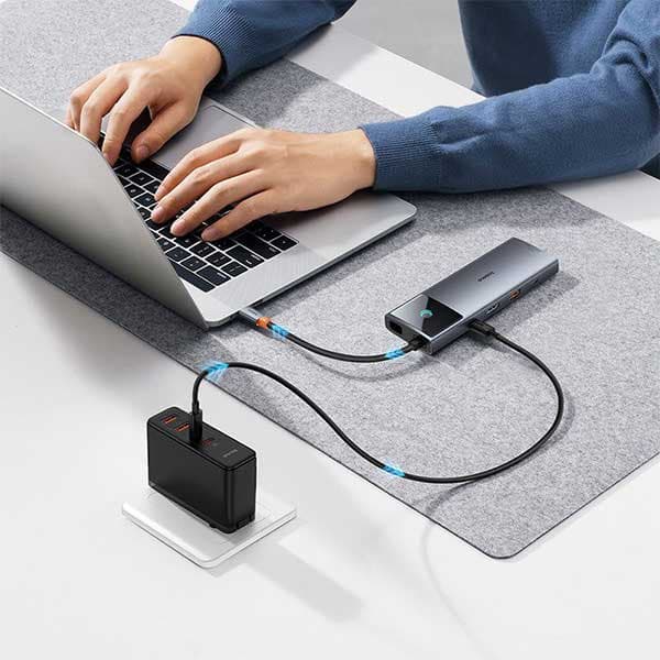 هاب تایپ سی 10 پورت بیسوس Baseus Metal Gleam Series II Hub BS-OH084 — تصویر ۸