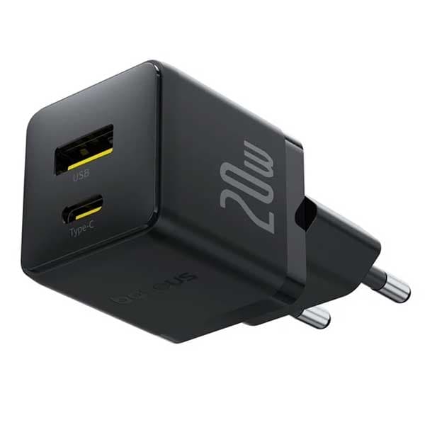آداپتور شارژ 20 وات دو پورت با کابل بیسوس BASEUS Palm USB+Type-C Dual Port CCZC20UE — تصویر ۱۱