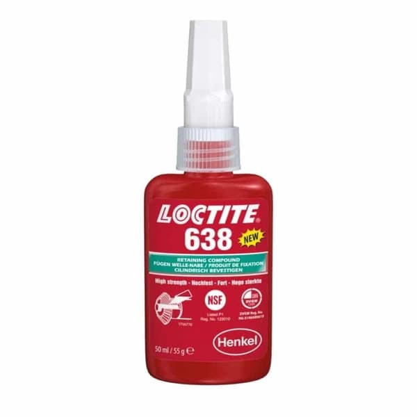 چسب آناروبیک لاک قفل رزوه برای محور های گرد لاکتایت مدل Loctite 638 حجم 50 میلی‌لیتر