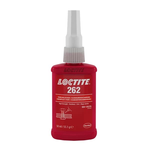 چسب لاک قفل رزوه لاکتایت مدل Loctite 262 حجم 50 میلی‌لیتر قرمز با استحکام بالا مخصوص پیچ های لق — تصویر ۳