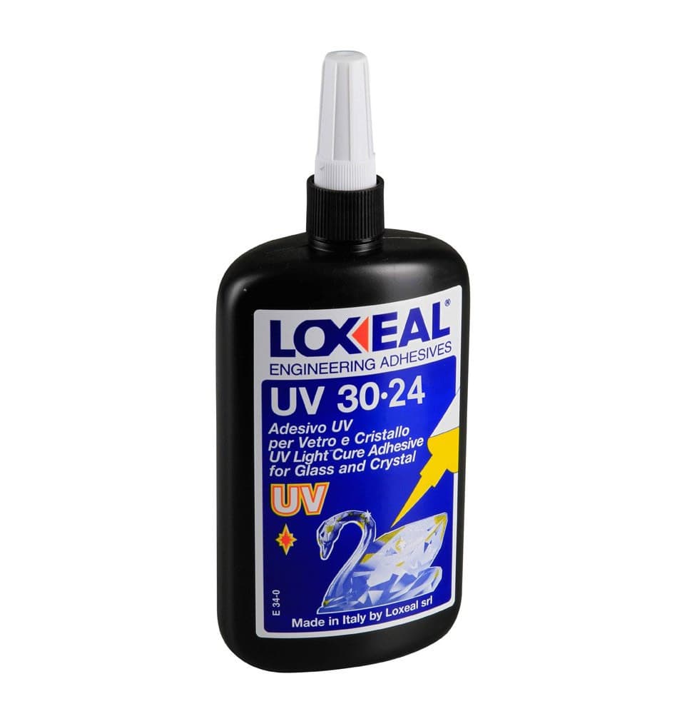 چسب UV لاکسیل ایتالیا مدل Loxeal UV 30-24 حجم 250 میلی‌لیتر مخصوص شیشه و پلاستیک
