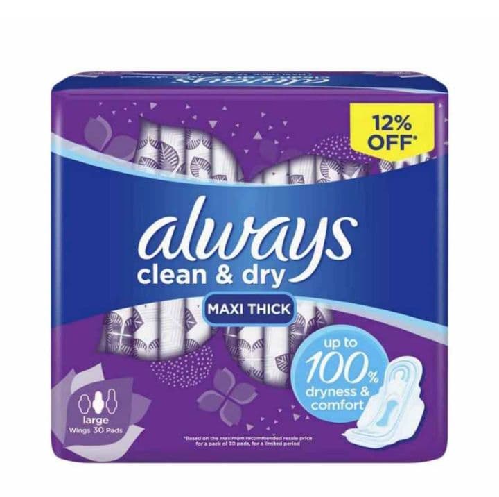 نوار بهداشتی الویز مدل clean and dry بسته 30 عددی