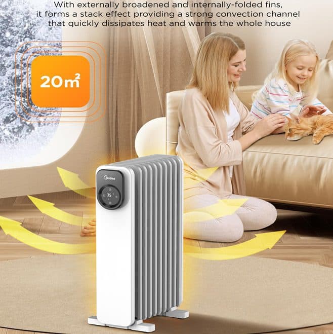 شوفاژ برقی 11 پره میدیا مدل MHO231R11BPW