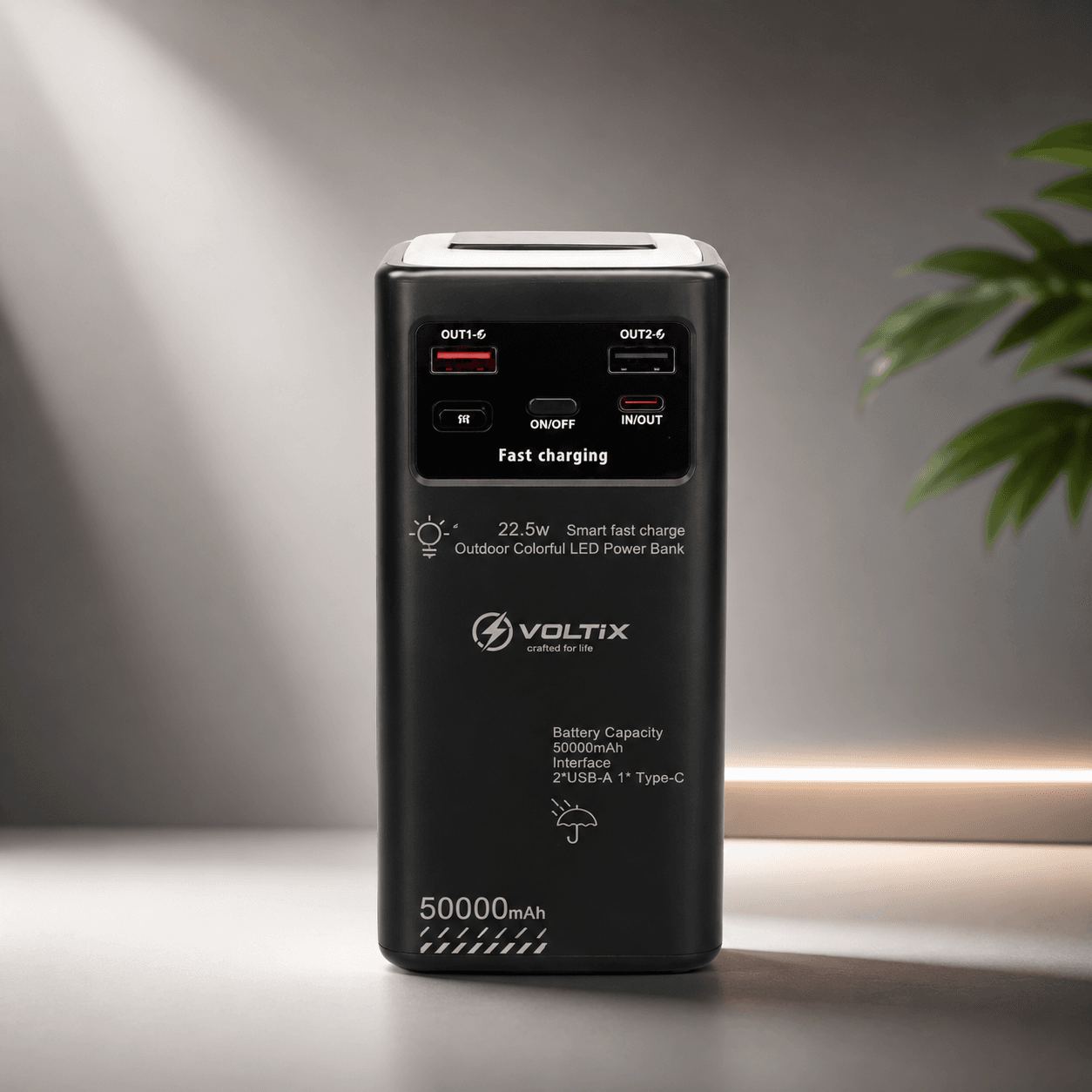 پاور بانک 50000 میلی آمپر VOLTIX فست شارژ QC3.0 و PD — تصویر ۲