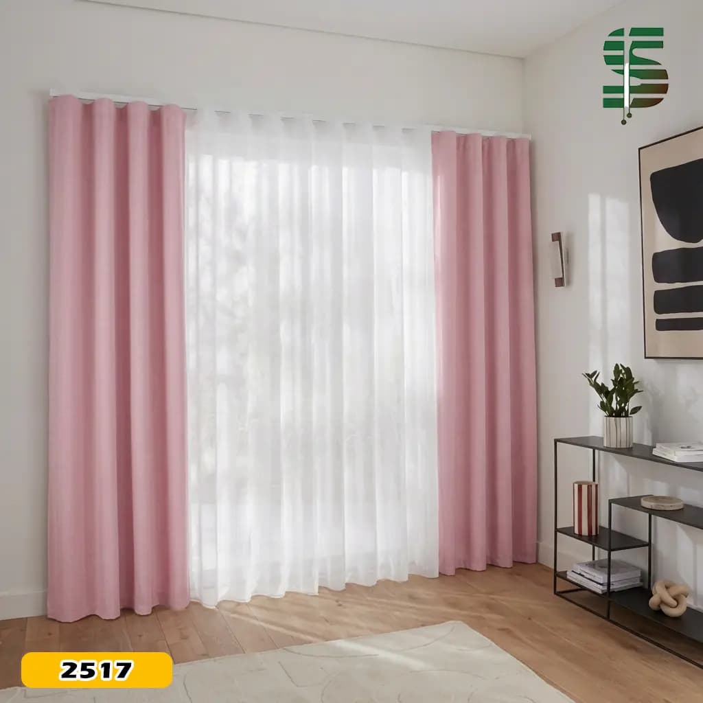 پرده مینیمال ترکیبی کتان هازان و حریر در 17 رنگ — تصویر ۱۱