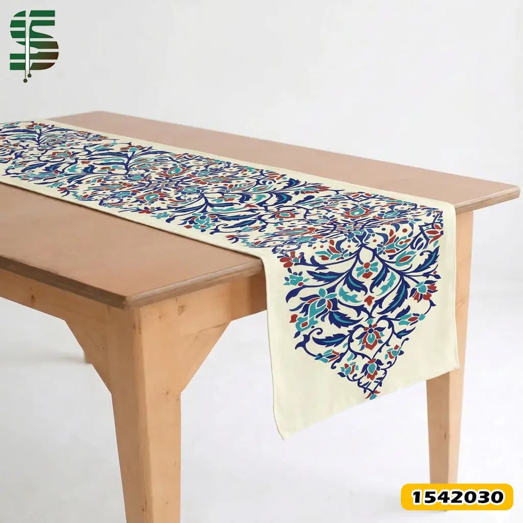 رانر مخمل کد 1542030 طرح سنتی گل های شرقی — تصویر ۶