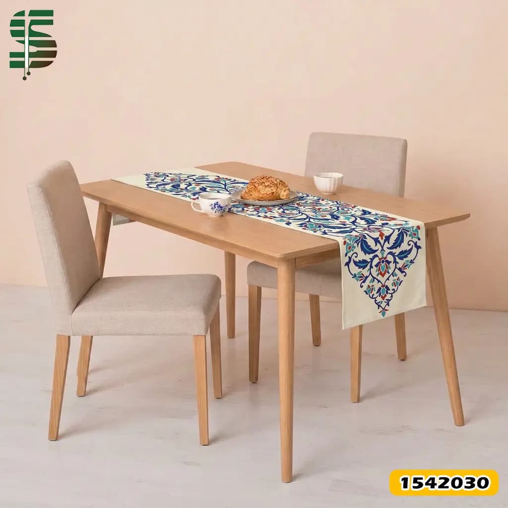 رانر مخمل کد 1542030 طرح سنتی گل های شرقی — تصویر ۷