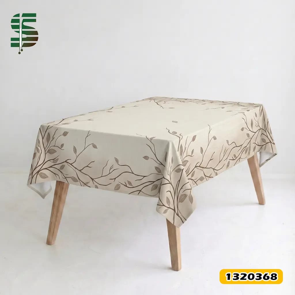 رومیزی مخمل کد 1320368 طرح شاخ و برگ قهوه ای — تصویر ۵