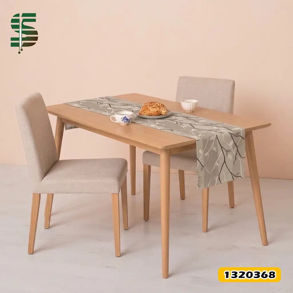 رانر مخمل کد 1320368 طرح شاخ و برگ قهوه ای — تصویر ۳
