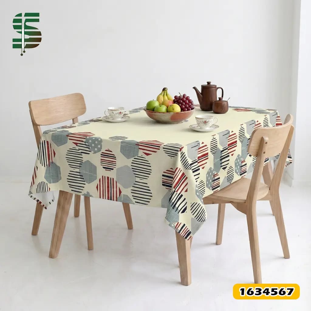 رومیزی مخمل کد 1634567 طرح هندسی 6 ضلعی — تصویر ۶
