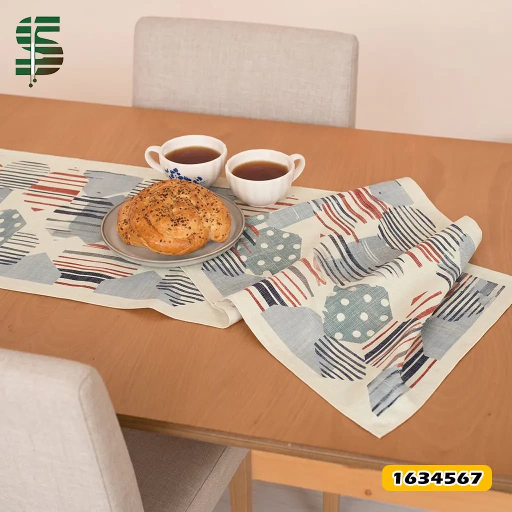 رانر مخمل کد 1634567 طرح هندسی 6 ضلعی — تصویر ۵