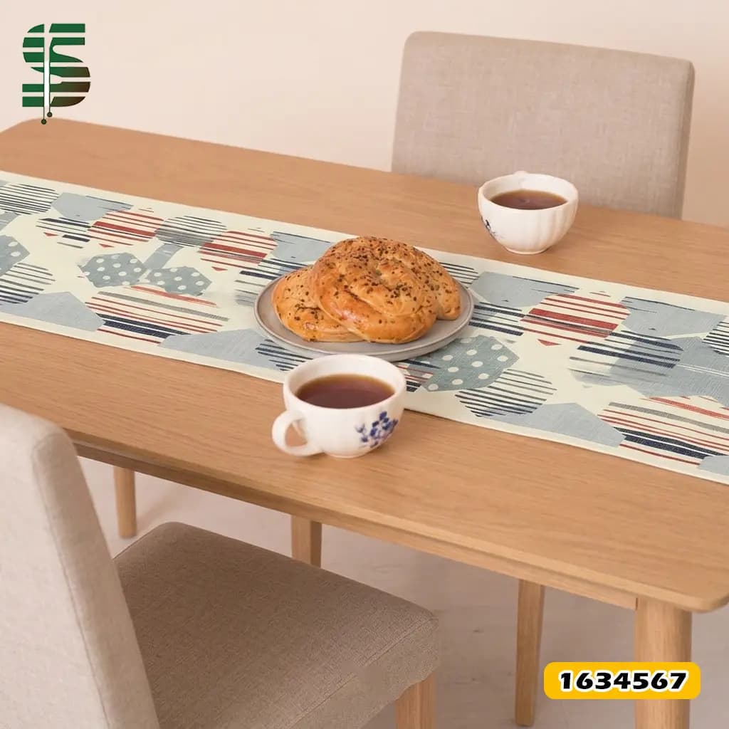 رانر مخمل کد 1634567 طرح هندسی 6 ضلعی — تصویر ۴
