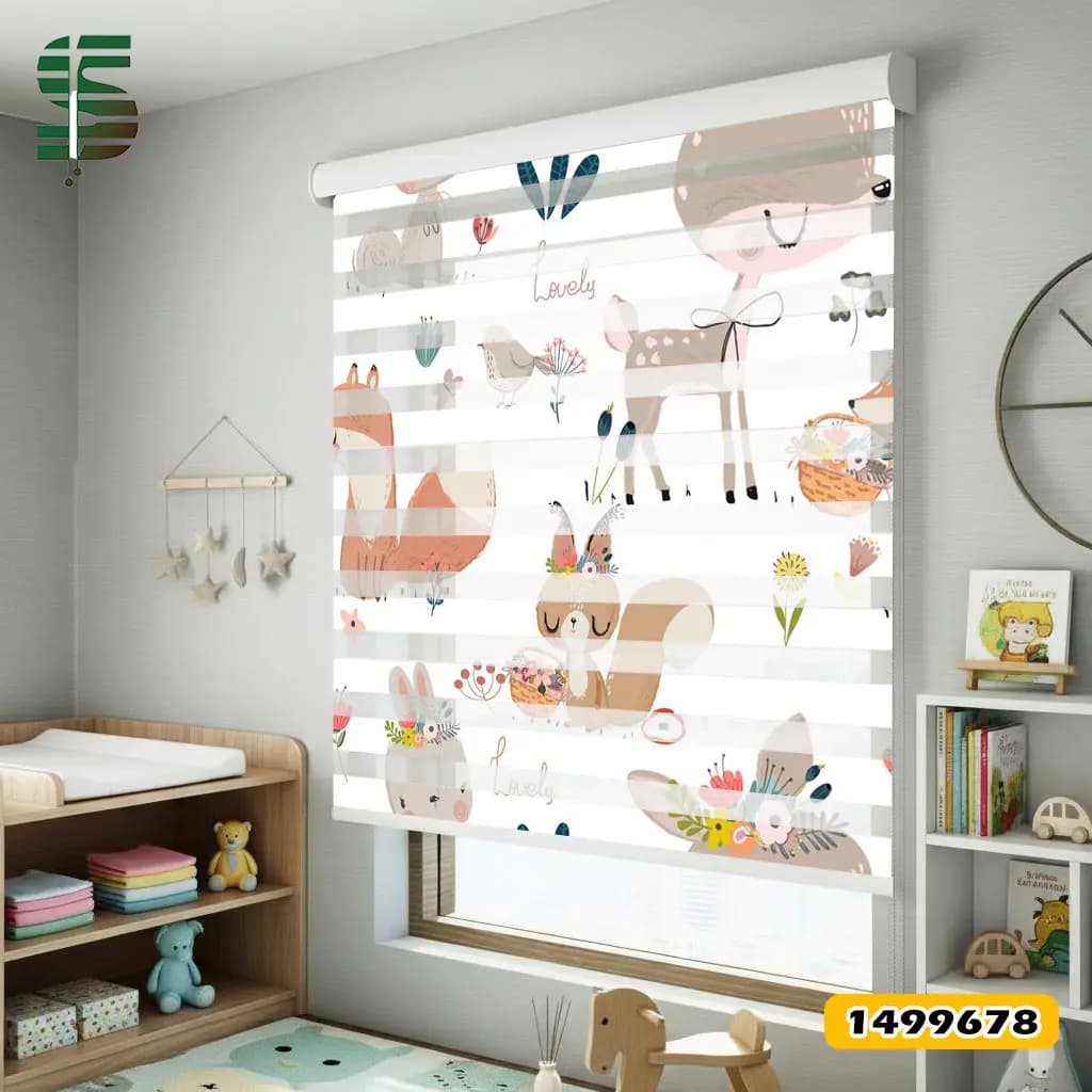 پرده زبرا کودک کد 1499678 طرح حیوانات ناز — تصویر ۴