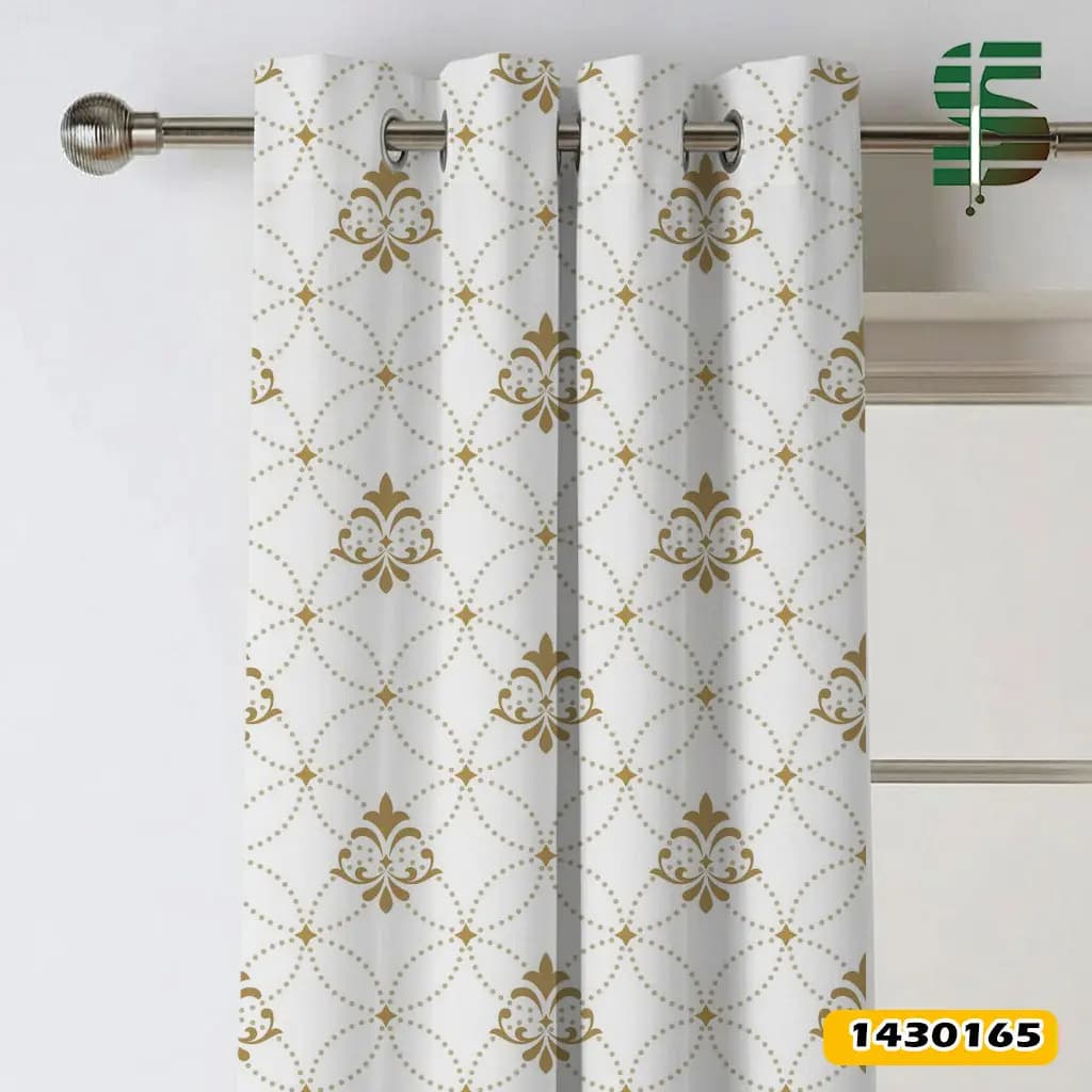 پرده پانچ طرح دار کد 1430165 مدل داماسک ریز — تصویر ۴