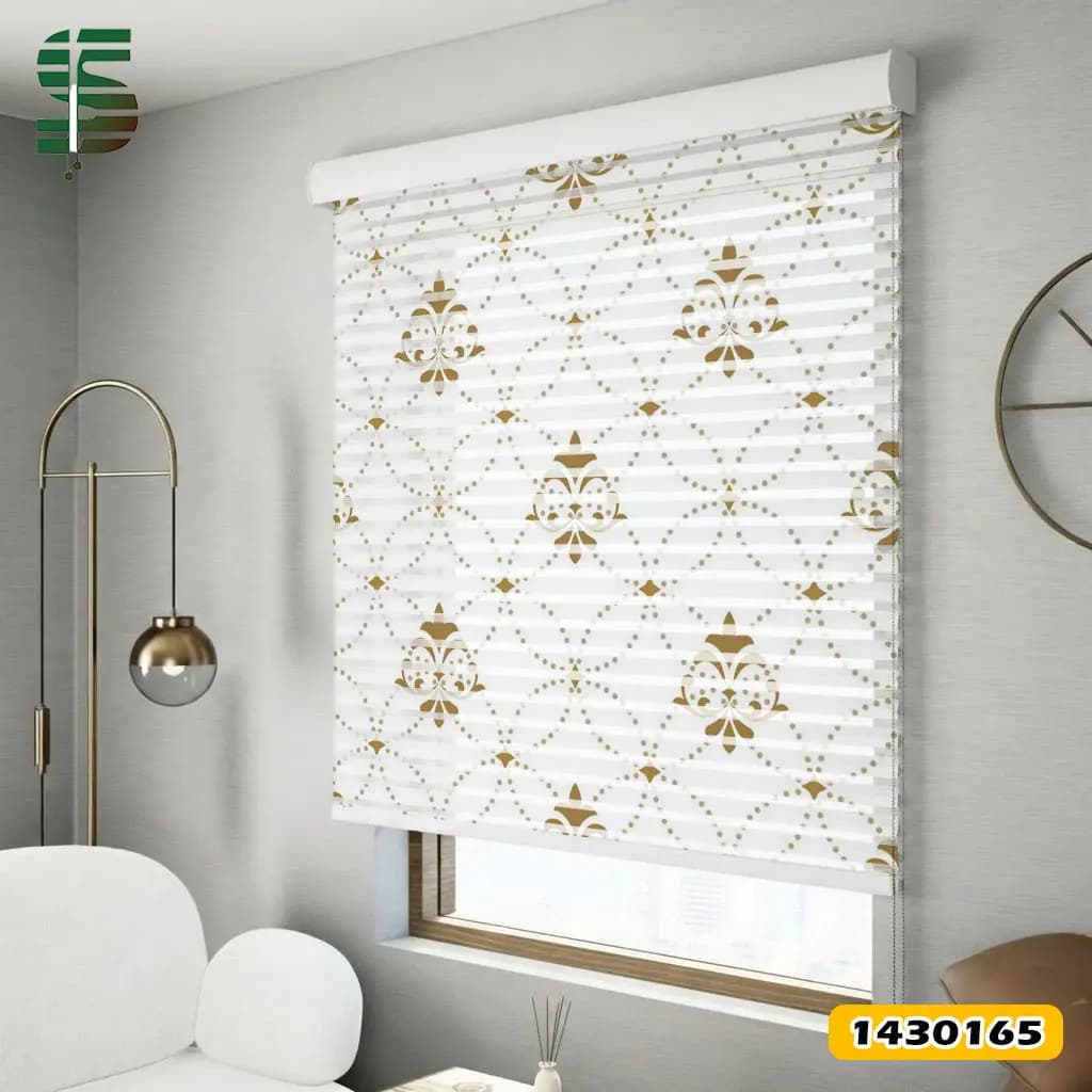 پرده شب و روز طرح دار کد 1430165 مدل داماسک ریز — تصویر ۴