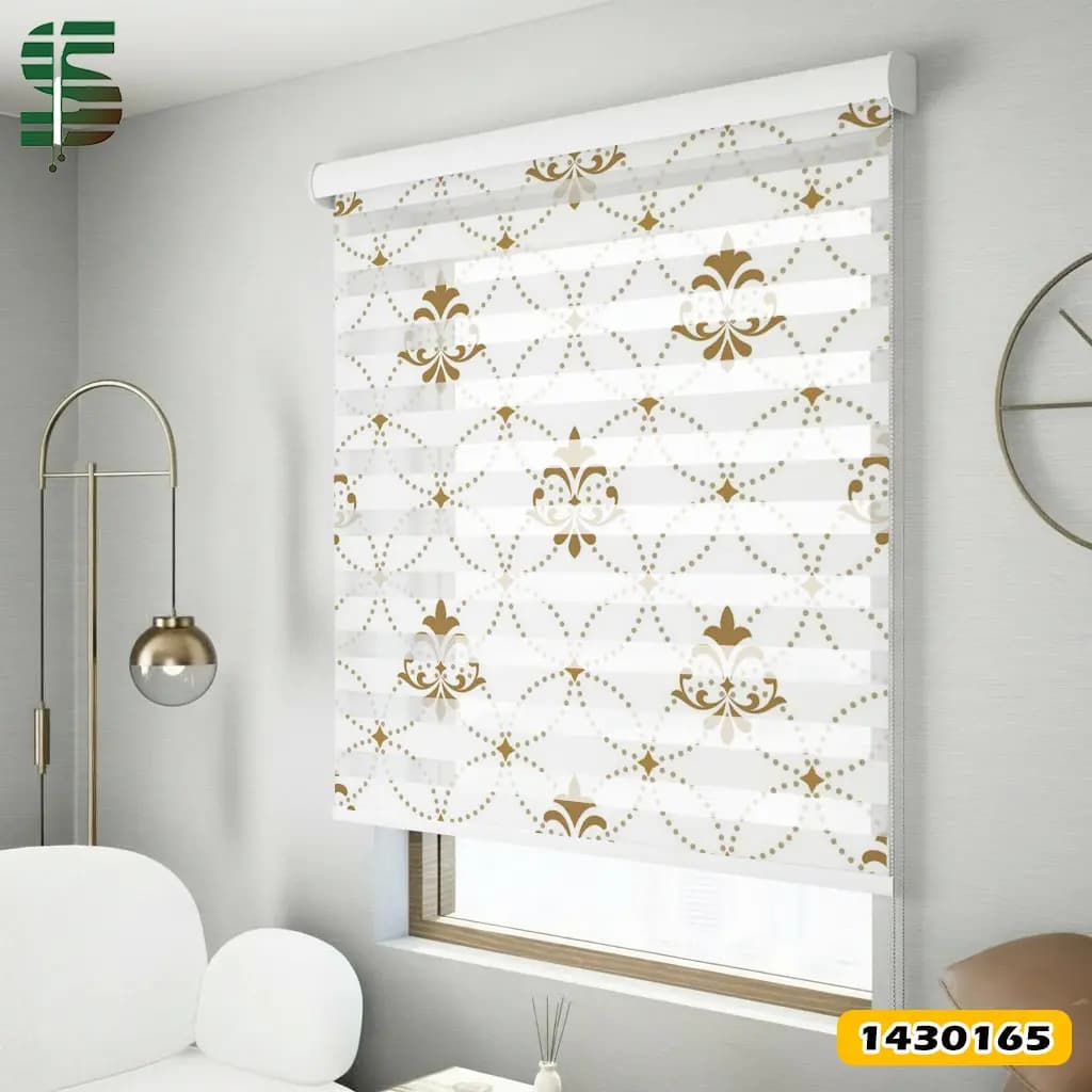پرده زبرا طرح دار کد 1430165 مدل داماسک ریز