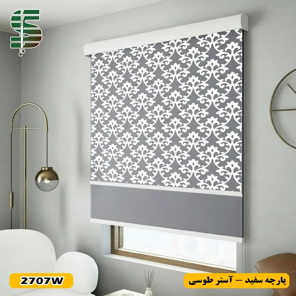 پرده شب و روز گل کلاسیک رونده کد 2707 در 2 رنگ — تصویر ۸