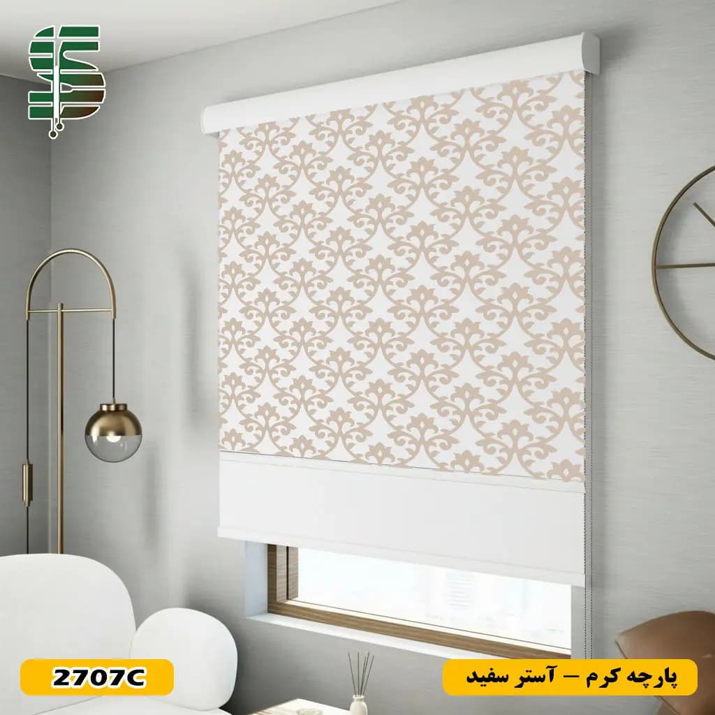 پرده شب و روز گل کلاسیک رونده کد 2707 در 2 رنگ — تصویر ۴