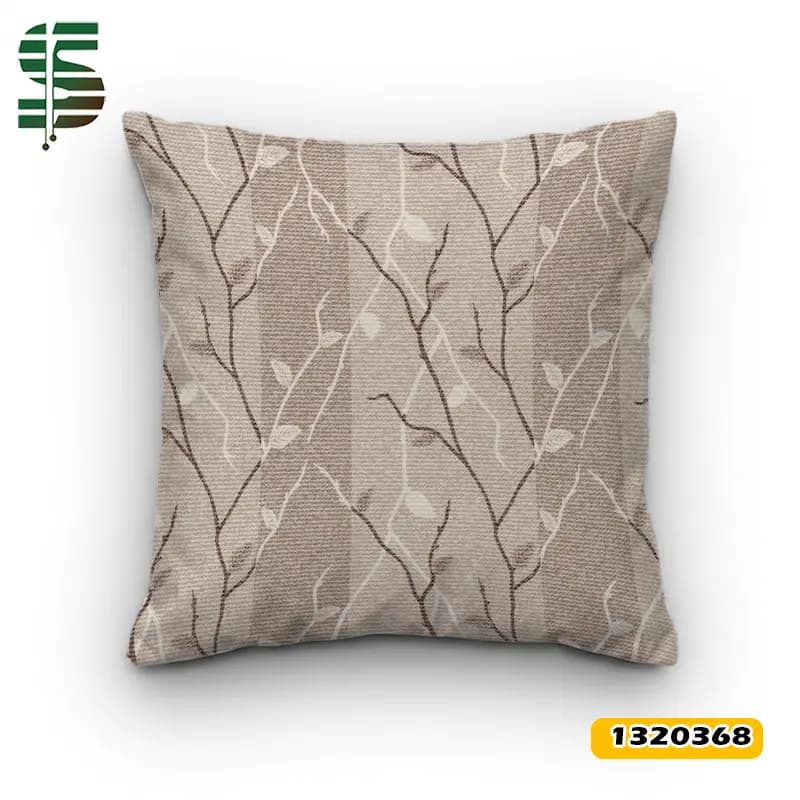 کوسن مخمل کد 1320368 طرح شاخ و برگ قهوه ای — تصویر ۶