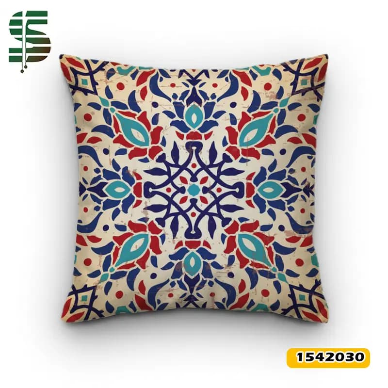 کوسن مخمل طرح سنتی کد 1542030 مدل گل های شرقی